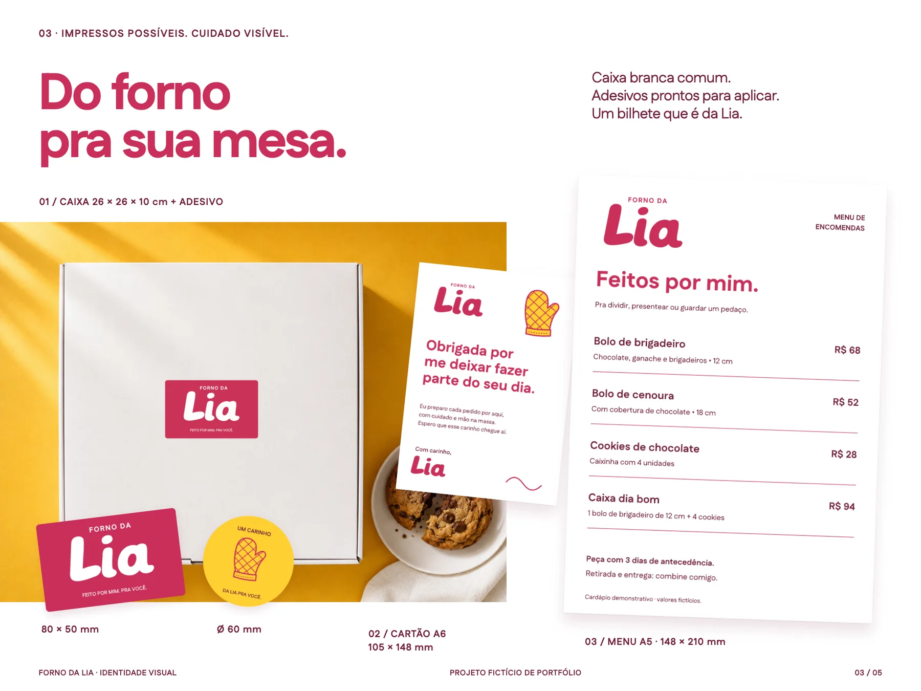 Materiais possíveis para uma produção pequena.